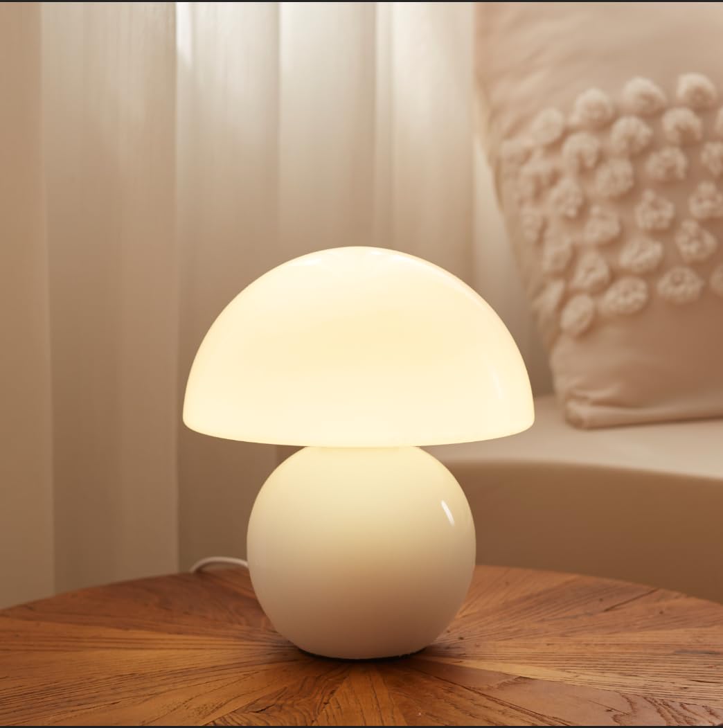 Mushroom Lamp Table Lamp for Bedroom,Desk Bedside Small Lamps for Living Room Night Stands,Mushroom Decor Cute Mini Modern Mid Century Lamps,Unique Aesthetic Home Living Room Decor(Orange)