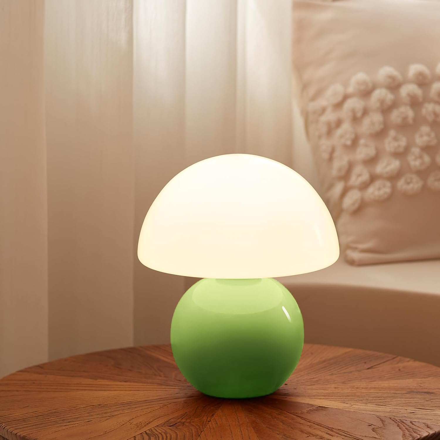 Mushroom Lamp Table Lamp for Bedroom,Desk Bedside Small Lamps for Living Room Night Stands,Mushroom Decor Cute Mini Modern Mid Century Lamps,Unique Aesthetic Home Living Room Decor(Orange)