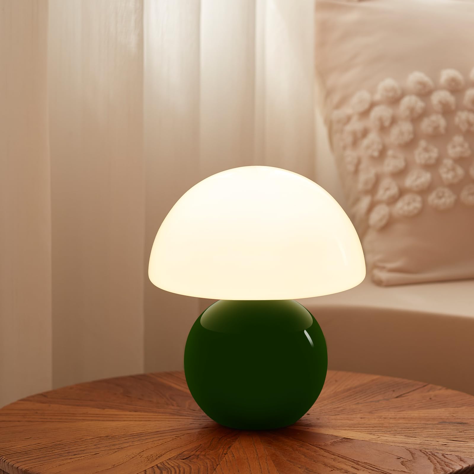 Mushroom Lamp Table Lamp for Bedroom,Desk Bedside Small Lamps for Living Room Night Stands,Mushroom Decor Cute Mini Modern Mid Century Lamps,Unique Aesthetic Home Living Room Decor(Orange)
