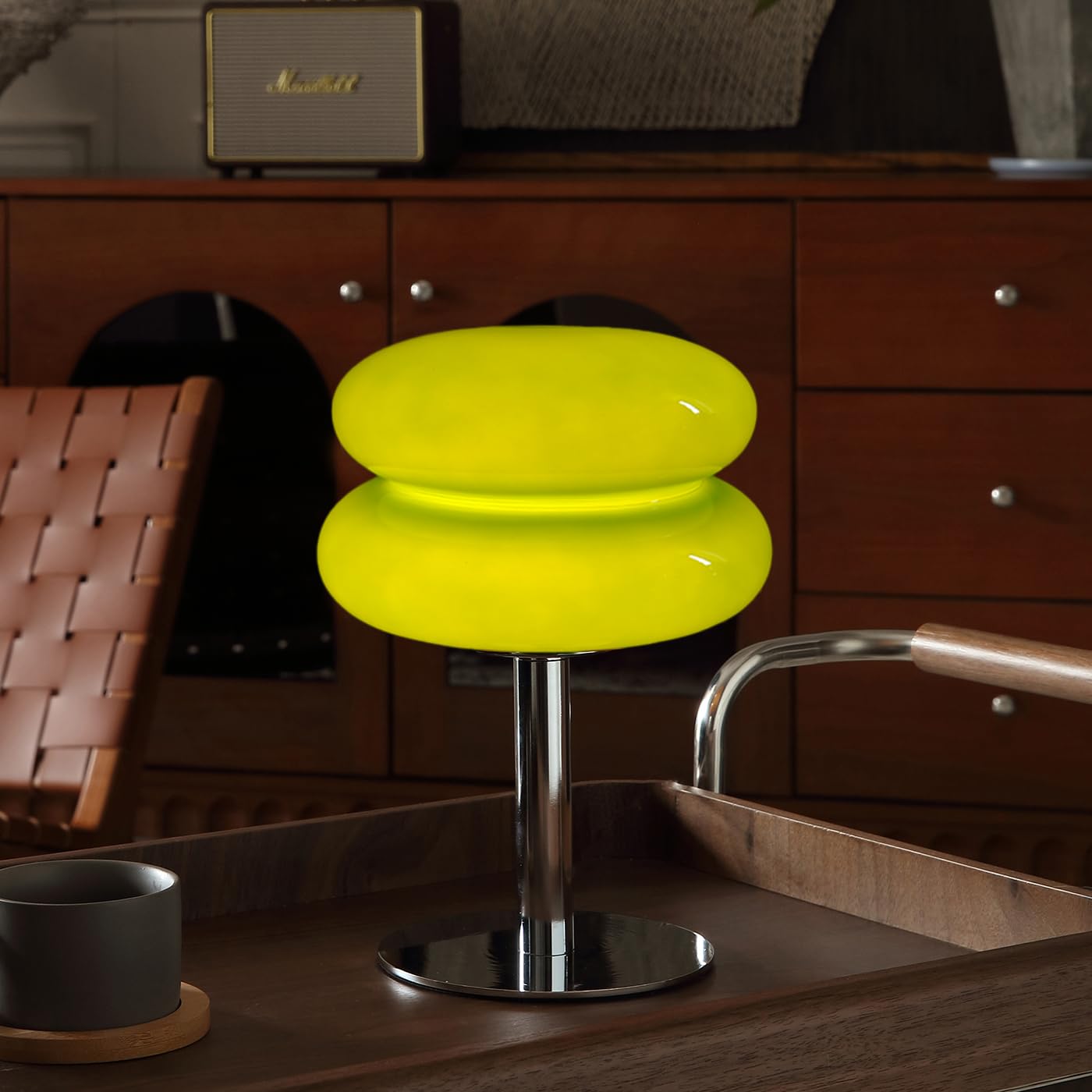 Mushroom Lamp Table Lamp for Night Stands,Mid Century Modern Desk Lamps for Bedroom, Vintage Dimmable Bedside Small Lamps, Cute Cool Home Room Aesthetic Decor for Living Room (Orange)