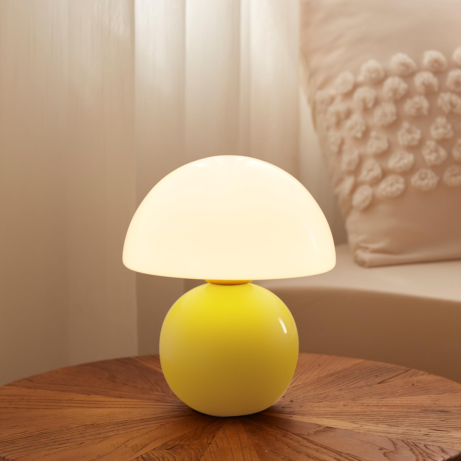 Mushroom Lamp Table Lamp for Bedroom,Desk Bedside Small Lamps for Living Room Night Stands,Mushroom Decor Cute Mini Modern Mid Century Lamps,Unique Aesthetic Home Living Room Decor(Orange)