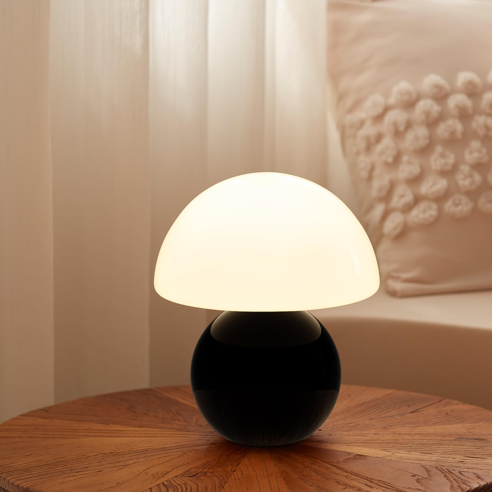 Mushroom Lamp Table Lamp for Bedroom,Desk Bedside Small Lamps for Living Room Night Stands,Mushroom Decor Cute Mini Modern Mid Century Lamps,Unique Aesthetic Home Living Room Decor(Orange)