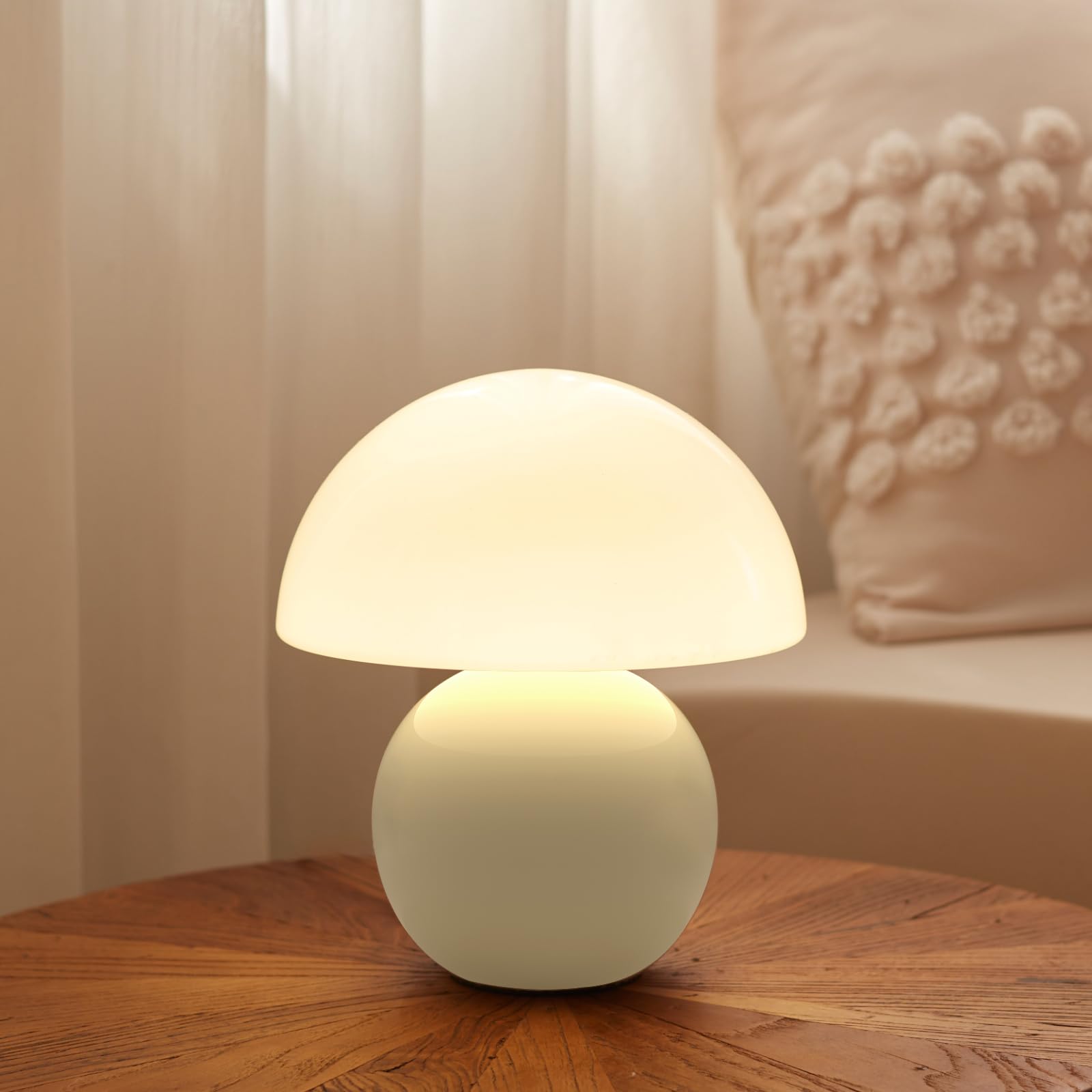 Mushroom Lamp Table Lamp for Bedroom,Desk Bedside Small Lamps for Living Room Night Stands,Mushroom Decor Cute Mini Modern Mid Century Lamps,Unique Aesthetic Home Living Room Decor(Orange)