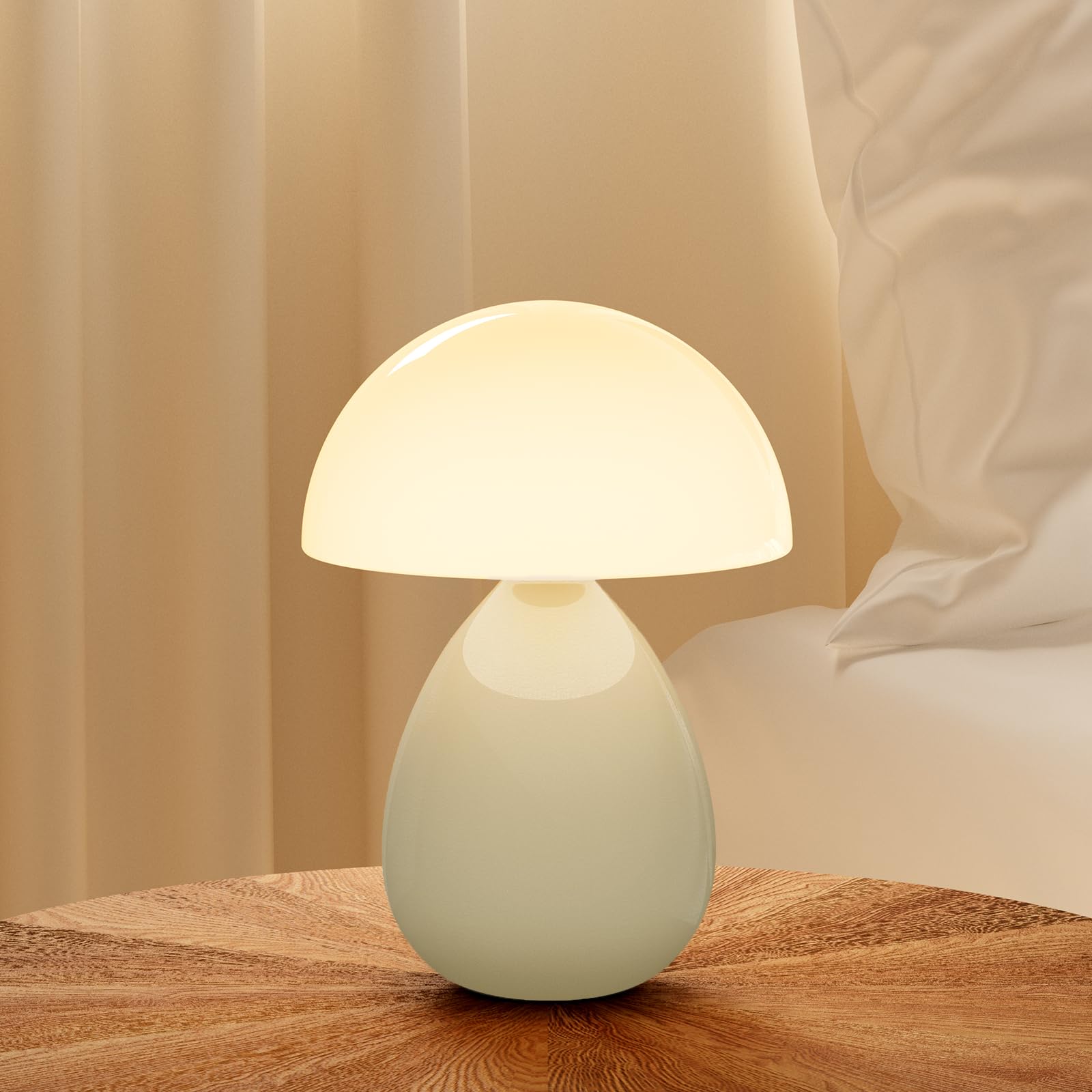 Mushroom Lamp Table Lamp for Bedroom,Desk Bedside Small Lamps for Living Room Night Stands,Mushroom Decor Cute Mini Modern Mid Century Lamps,Unique Aesthetic Home Living Room Decor(Orange)