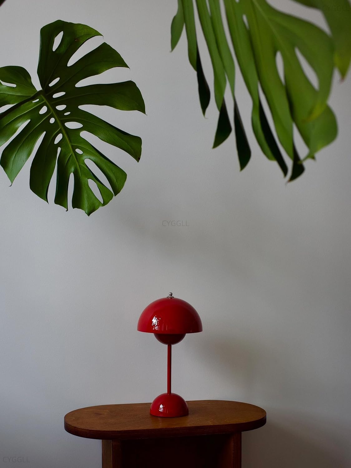 Modern Flower Bud Lamp 12" Cordless Touch Lamp Dimmable 2600mAh Rechargeable Desk Lamp Nordic Minimalist Mushroom Lamp Nightstand Bedside Lamp for Bedroom Living Room(Vermilion Red) No Reading Light